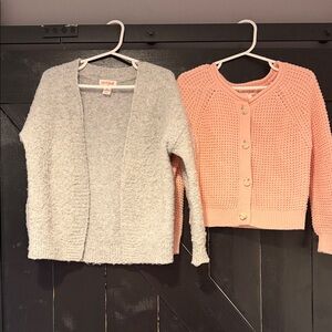 Cat & Jack Pink Cardigan and Gray Sweater Set-Set of 2